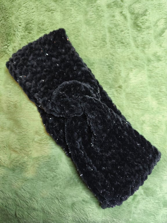 Black Glitter Headband Ear Warmer