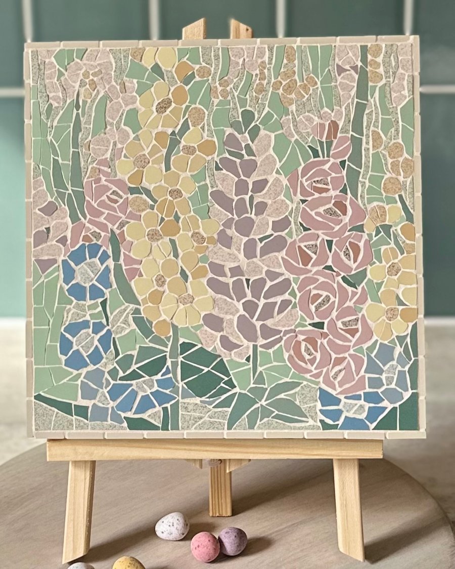 Mosaic Wall Art  :  Pastel Garden