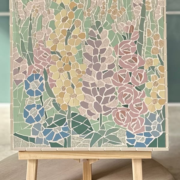 Floral Wall Art - Pastel Garden Mosaic