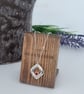 Fine Silver and Red Crystal Diamond Shape Flower Necklace - Image 1