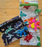 Set of 2 Handmade Zipper Pouches - Dinosaur and Dragon Style