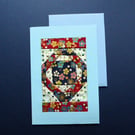 Individually Hand Crafted Textile patchworked Blank Card