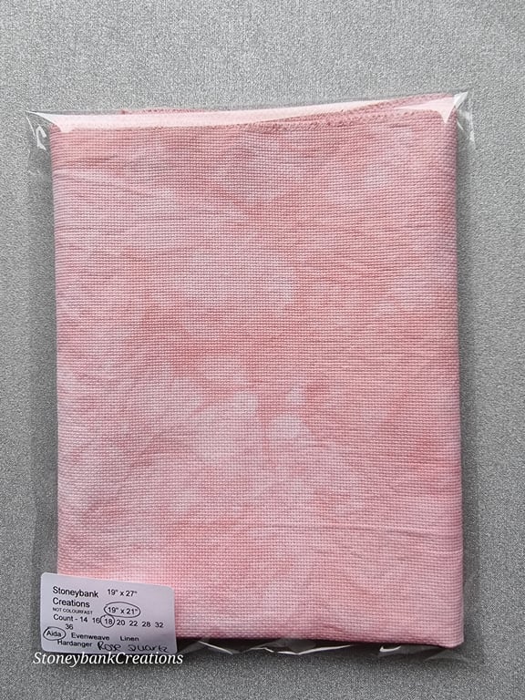 Zweigart Hand Dyed Cross Stitch Fabric Rose Quartz