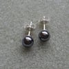 Haematite 6 mm Stud Earrings Sterling Silver