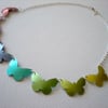 Butterfly necklace in rainbow colours