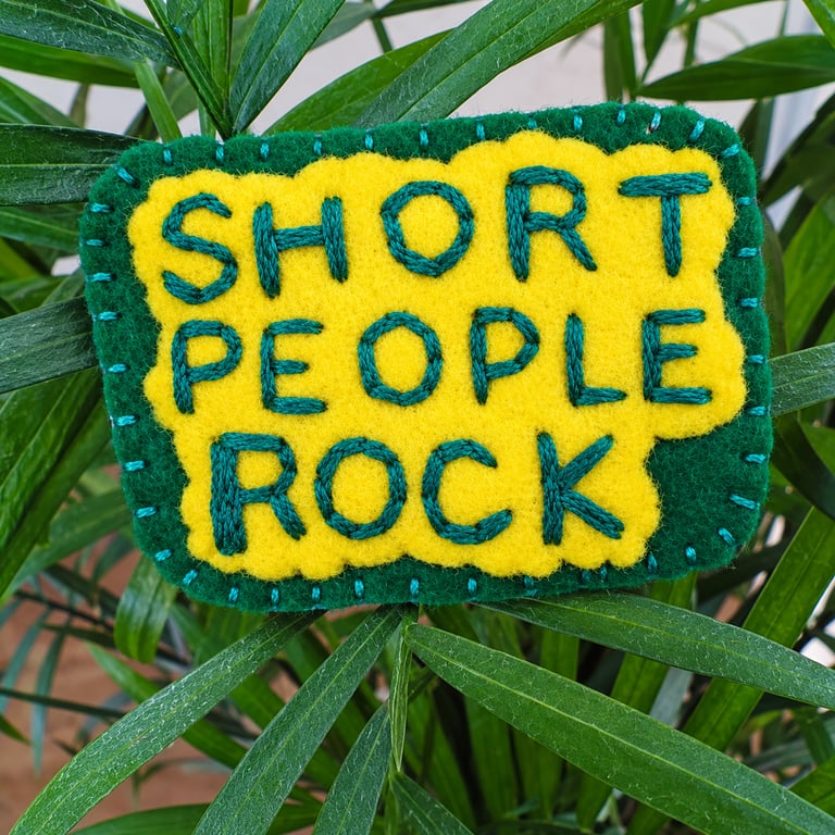 Short People Rock Felt Badge