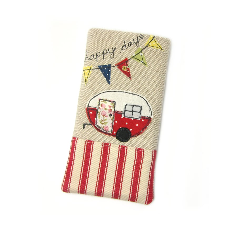iPhone 6 Cover, Phone Sleeve, iPhone Pouch, Red Vintage Caravan