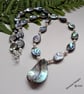 Designer Abolone Shell & Shell Pearl Necklace 