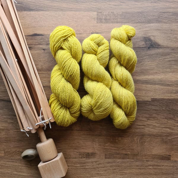 Naturally dyed non-superwash British BFL & Masham 4 ply wool yarn 100g skeins