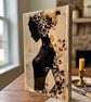 Woman Silhouette Autumn Leaves Wood Wall Art, Photo Transfer