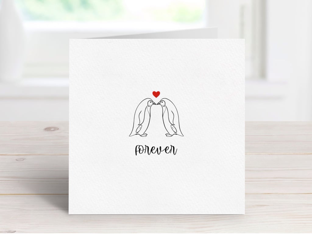 Forever Penguin Anniversary Card, Penguin Lover Gifts.