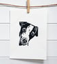 Jack Russell Dog - Original Hand Pulled Linocut Print - Image 2