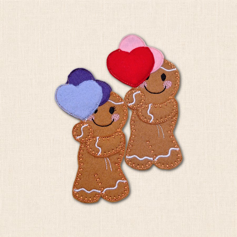Heart Balloon Gingerbread Decoration - Cute Felt Love Keepsake