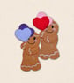 Heart Balloon Gingerbread Decoration - Cute Felt Love Keepsake