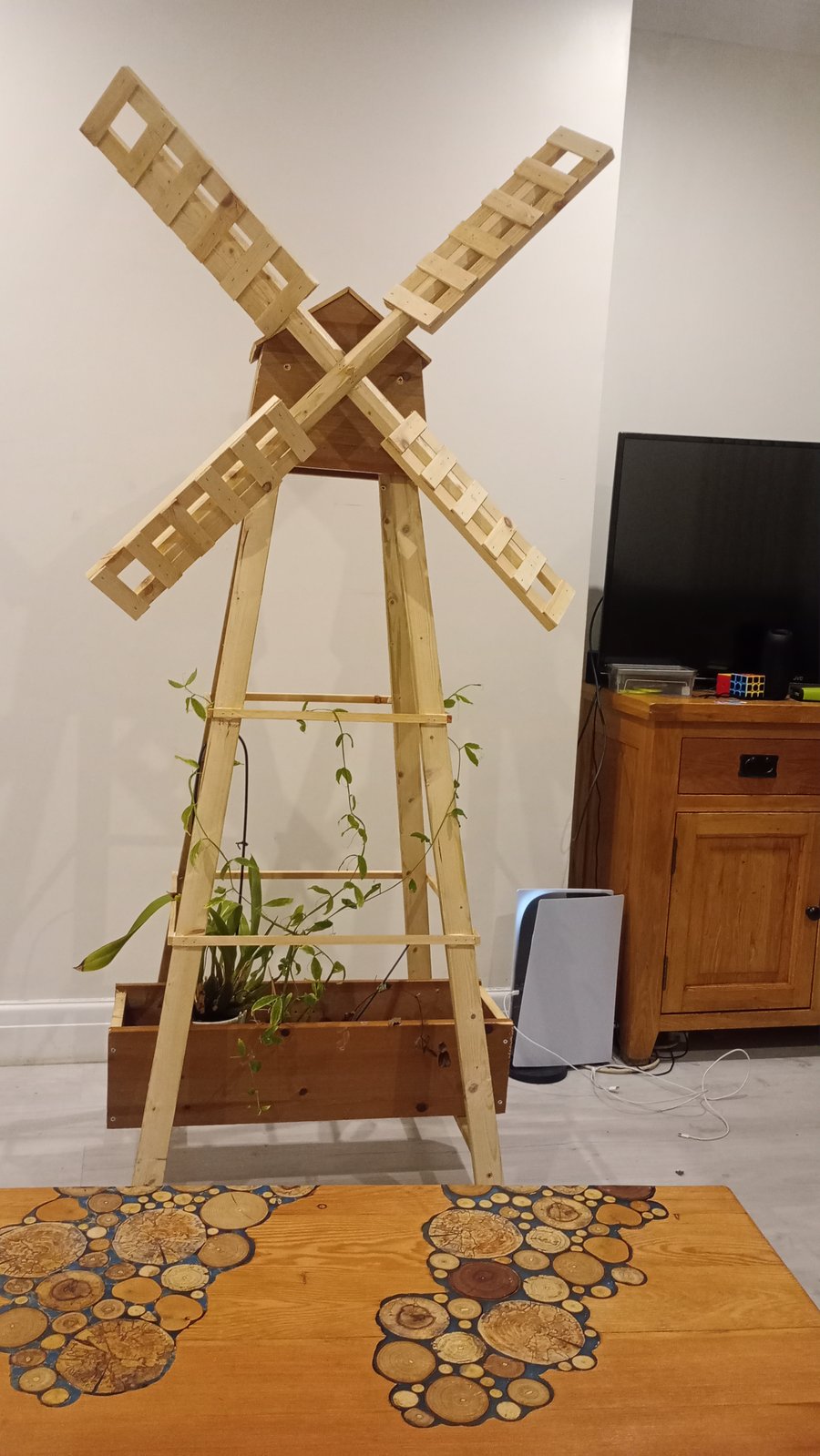 Wooden Windmill Planter & Climber