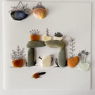 Cornwall sea glass garden greeting card 