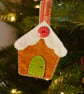 Festive felt decoration trio, Gingerbread house, Reindeer, Pudding - Image 3