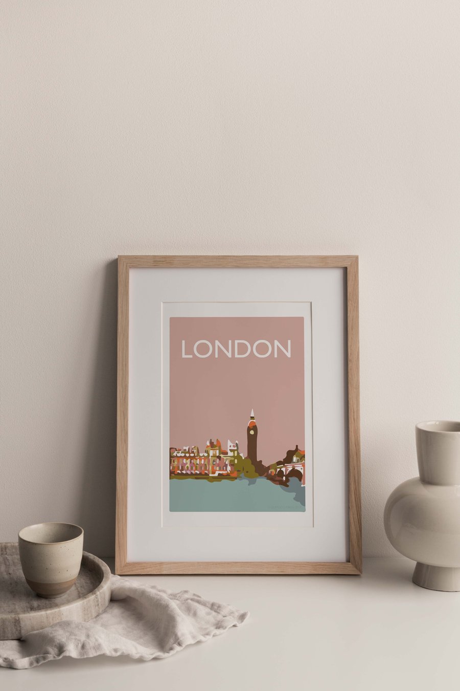 Big Ben London Palace of Westminster Boho Colours Giclee Travel Print