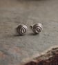 Silver twist stud earrings, recycled silver studs ideal for everyday wear, arc  - Image 3