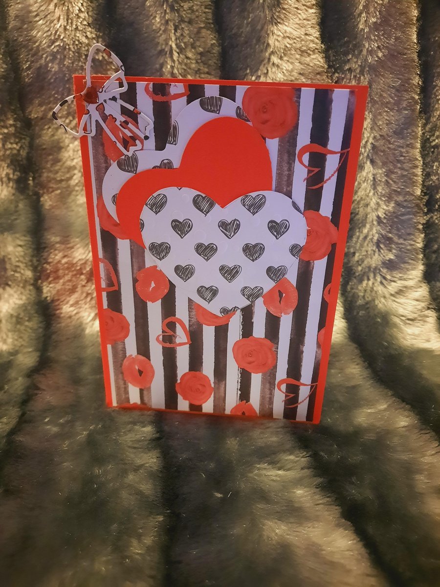 Black, White and Red Valentine's Day Card