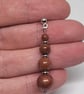 Brown Sandstone Graduated Drop Earrings – Stainless Steel Studs Handmade - Image 3