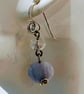 Blue Lace Agate and Chinese Crystal drops with Sterling Silver Earwires - Image 3