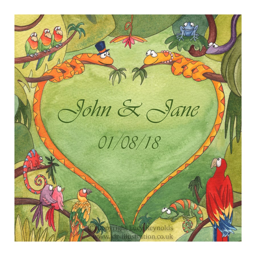 Personalisable Snake Heart Print Small