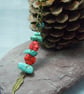 Keyring & bag charm in antique bronze with Turquoise beads - Image 5