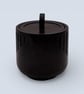 Satin Black Round Jewellery Box with Lid Modern Geometric Trinket Pot - Image 6