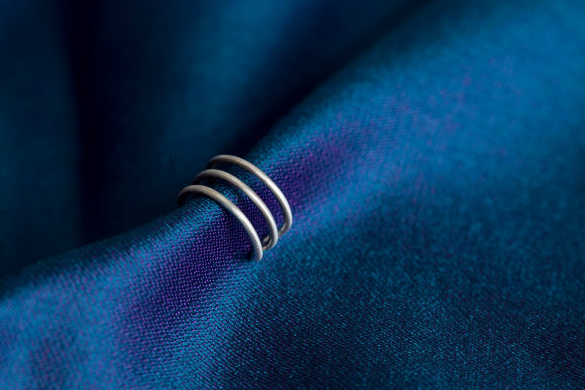 Triple hooped ear cuff in Sterling Silver. Brush matt texture or mirror finished