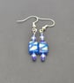 Czech Glass Blue rectangle glass earrings  - Image 3
