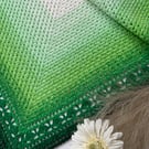 Soft Pure Cotton Square Scarf – Elegant Lacey Square Scarf – Shades of Green
