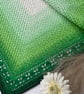Soft Pure Cotton Square Scarf – Elegant Lacey Square Scarf – Shades of Green