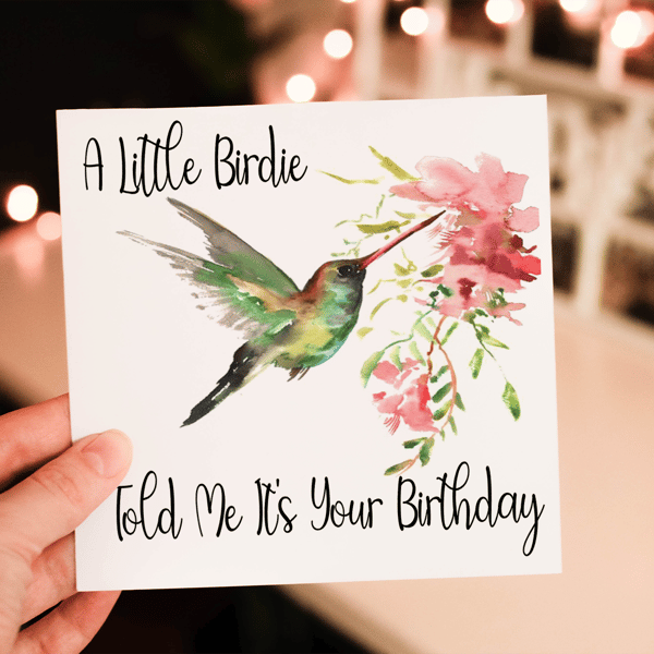 Hummingbird Birthday Card, Card for Birthday, Birthday Card, Friend Birthday 