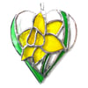  Daffodil Heart Suncatcher Stained Glass 023