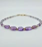 Amethyst & Fluorite Gemstone Bracelet, February Birthday, Anniversary, Valentine