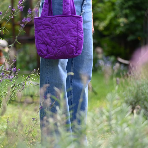 Quilted purple star bag