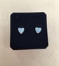 Dainty Heart Faux Opal Ear Studs - Image 1