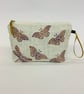 Cream Butterflies and Dragonflies linen makeup bag  - Image 1