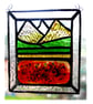 Poppy Mountain Picture Suncatcher Stained Glass Fusion 002 - Image 1
