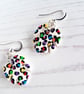 Rainbow leopard print Modern earrings, limited pairs available - Image 2