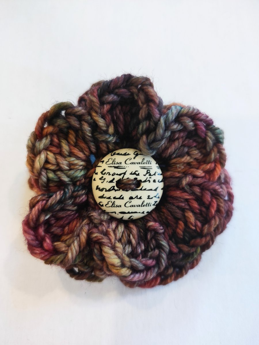 Crochet Flower Brooch