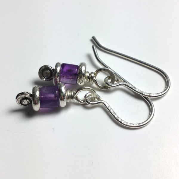 Reels  - silver and amethyst earrings