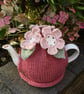 Pink Flower Tea Cosy, Old Rose Teapot Cozy - Image 1