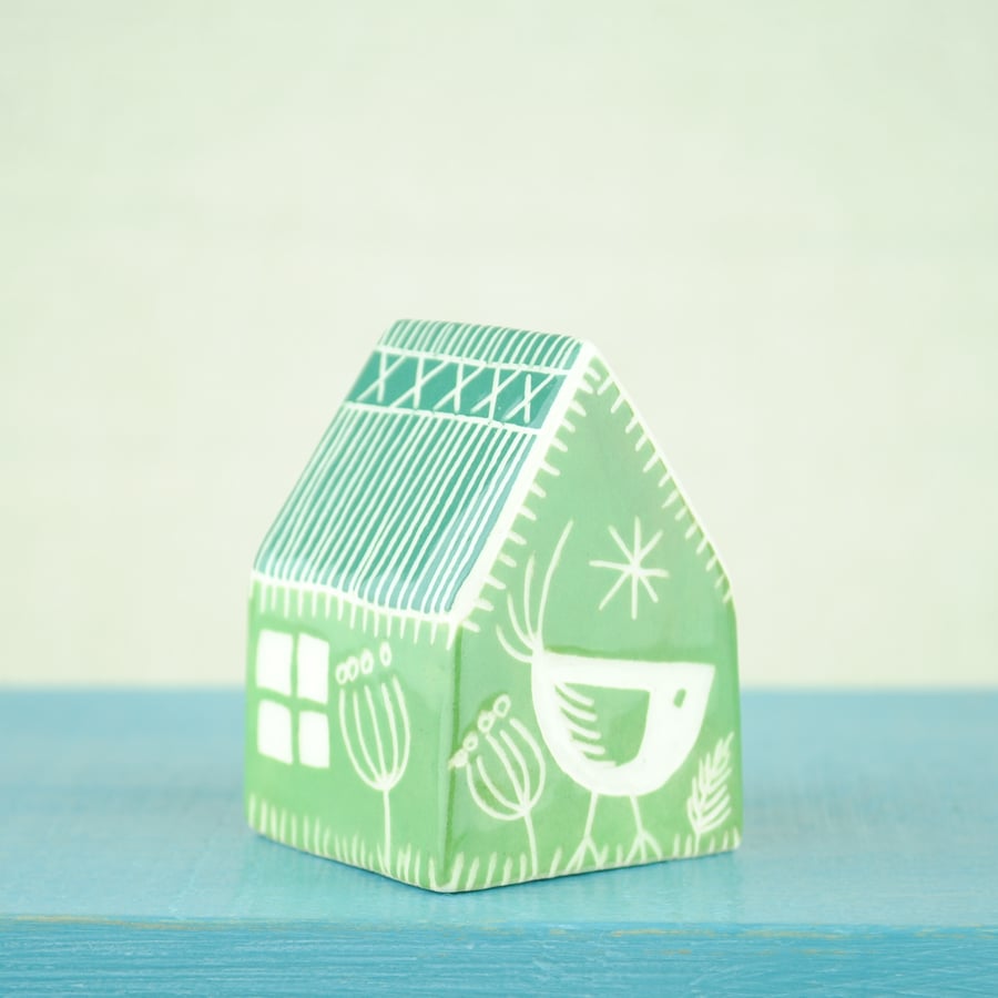 Small Ceramic House (Green)