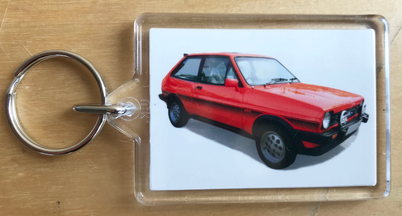 Ford Fiesta XR2 1982 - Keyring with 50x35mm Insert - Classic Car Fan