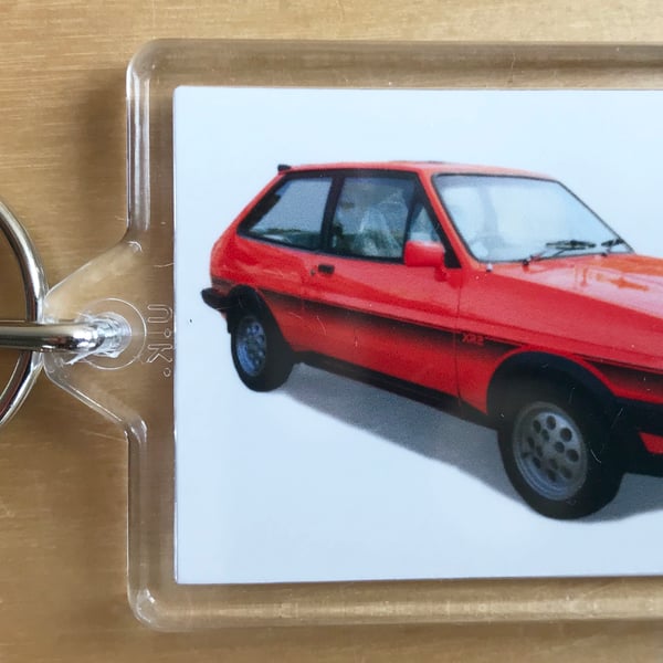 Ford Fiesta XR2 1982 - Keyring with 50x35mm Insert - Classic Car Fan