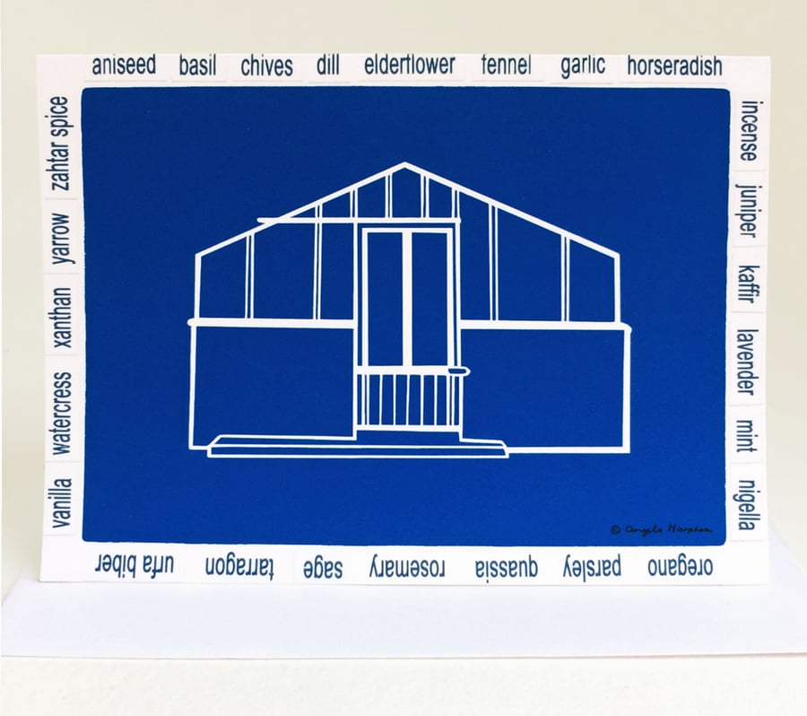 Blank Card - Blue Greenhouse 