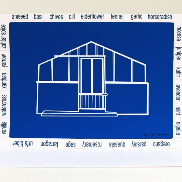 Blank Card - Blue Greenhouse 