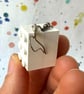 Upcycled White 2x3 Lego Earrings - Silver Plate Tarnished - Super Seconds - Image 5